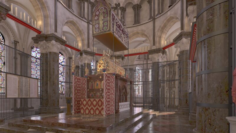 Digital reconstruction of Thomas Becket shrine at Canterbury Cathedral