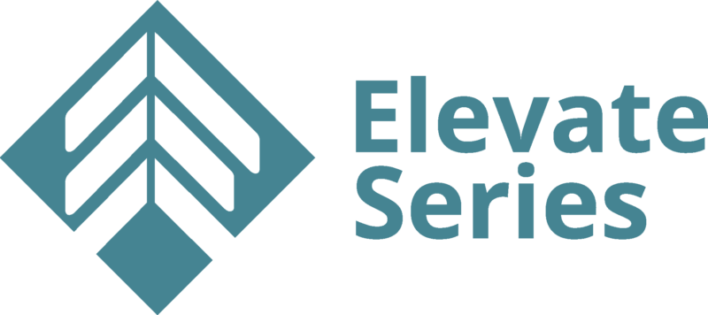 Series logo is three upward facing arrows within a diamond shape and the words "Elevate Series"