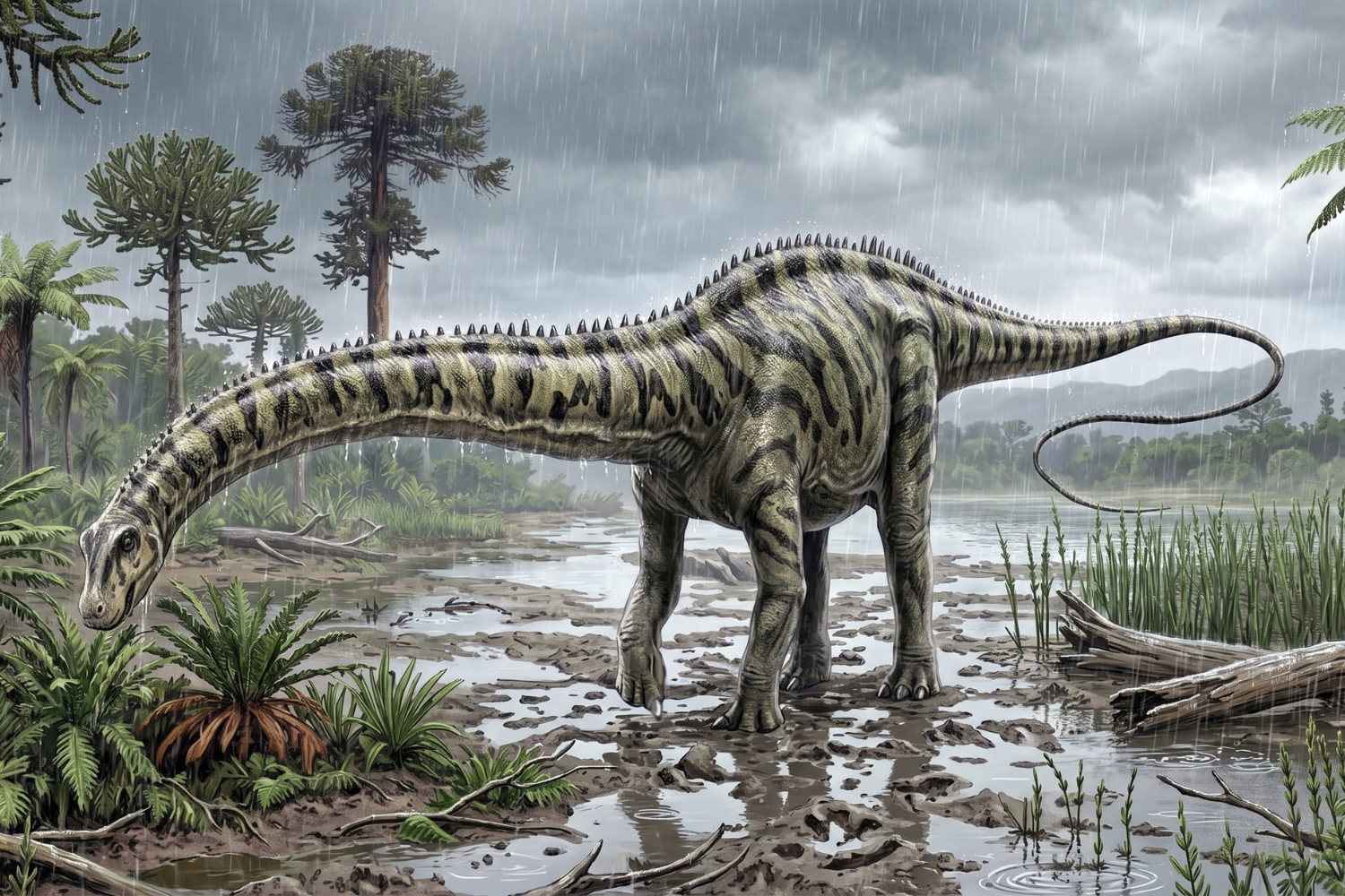An illustration of the Diplodocus by Carmelo López